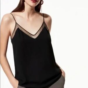 Aritzia Babaton Galen Black Mesh Camisole